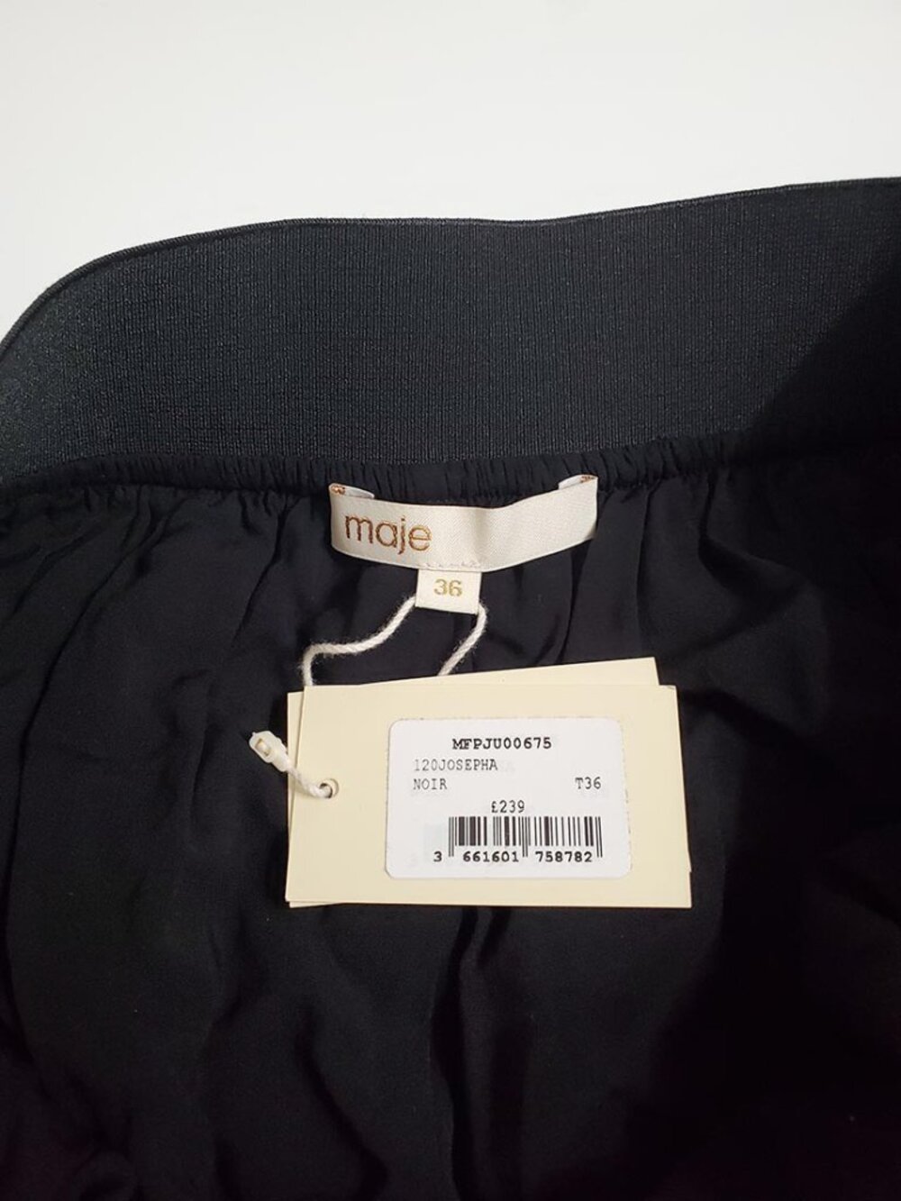 Maje Josepha Tiered Tulle Semi-Sheer Midi Skirt Size 36 Small Black Layered - Picture 9 of 15